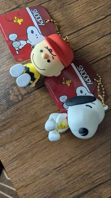 스누피 찰리 브라운 키링 2개 세트
