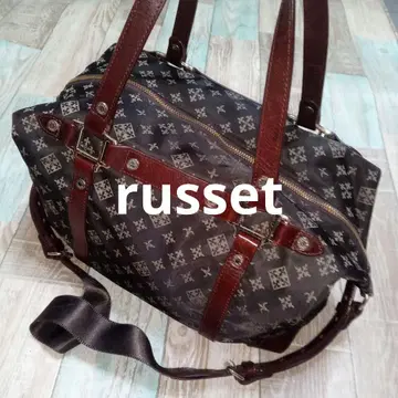 새상품급 러셋 russet 토트백 모노그램 나일론 가죽 대용량