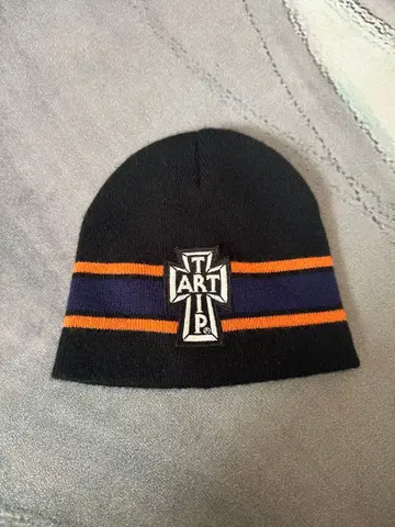 Aries 니트 모자 블랙/오렌지/보라색