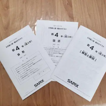 SAPIX 신 4학년 (현 3학년) 2024년 3월 입실 조 편성