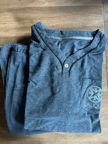 싱가포르 항공 LALIQUE 파자마 룸웨어 차콜 그레이 S