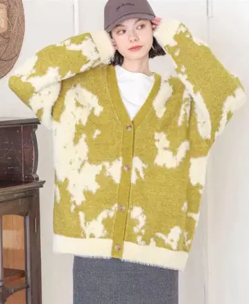 니코앤드 페더 콤비 모티브 V넥 가디건