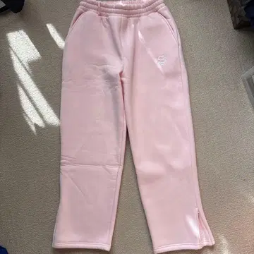 SUVENE 핑크 배기 스웨트 팬츠 S