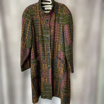 미세스 시니어 고급 BEPRECIOUS 다색 무늬 롱 코트