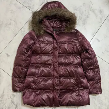 00s 유니클로 archive 다운 자켓 보라색 광택 그런지 Y2K