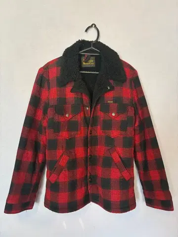 랭글러 wrange 코트 빨검 체크 무늬