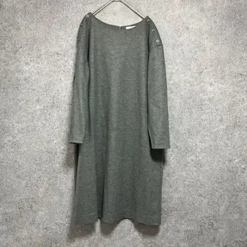 빅 사이즈 언타이틀 울 원피스 그레이 44