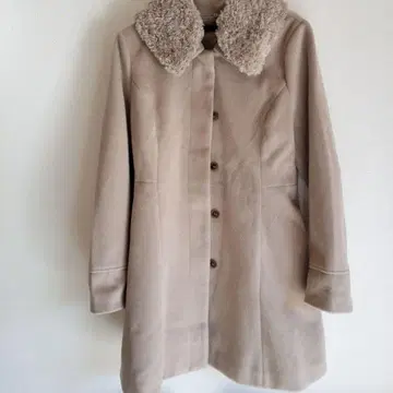 베이지 보아 옷깃 코트 CENEA