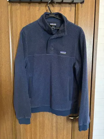 patagonia 네이비 플리스 남성용 시어링 버튼 풀오버