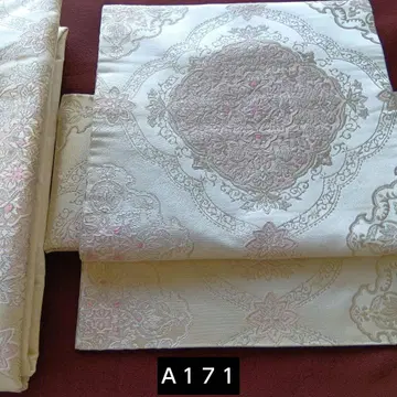 A171 투피스 제작 오비 순수 실크 후쿠로 오비 이중 북 크림색 꽃무늬