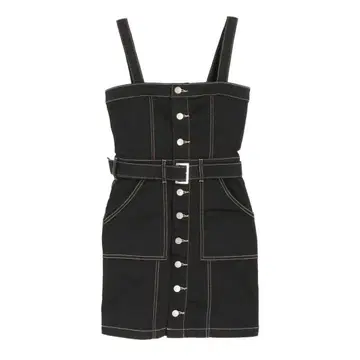 EVRIS 데님 오버롤 스커트