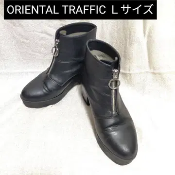 ORIENTAL TRAFFIC 통굽 부츠 L 사이즈 블랙 Black