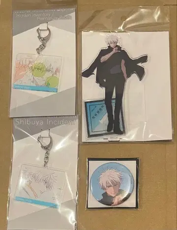 애니메이션 주술회전전 고죠 사토루 아크릴 스탠드 캔뱃지 아크릴 키링 2종