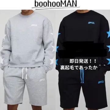 새상품! boohooMAN 별 패턴 맨투맨 셋업 M/S 사이즈