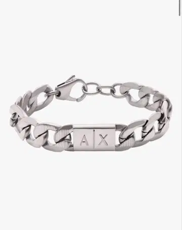 A/X 실버 스틸 체인 팔찌