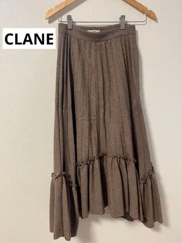 CLANE 브라운 플레어 스커트
