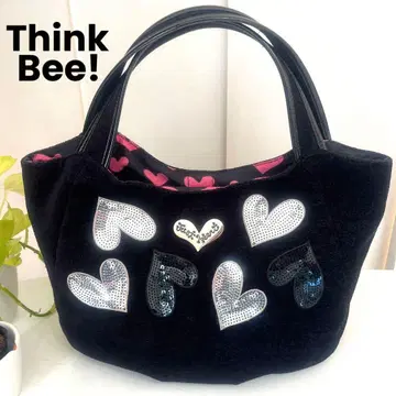 Think Bee! 싱크비 락 하트 토트백 스팽글