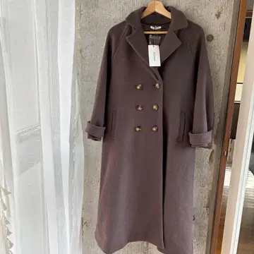 [ 미사용 ] 코히나 백 플레어 체스터 코트 롱 코트 울