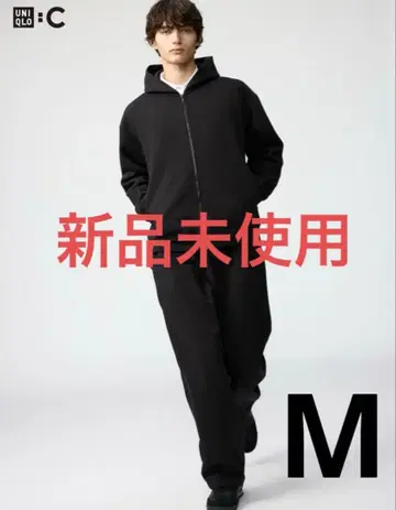 미사용 새상품 UNIQLO C 블랙 블랙 맨투맨 와이드 팬츠 M