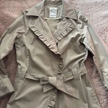 [ vous meme ] 디자인 트렌치코트 프릴 벨트 포함 베이지