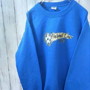 GILDAN 길단 축구 프린트 맨투맨 S 블루 US 구제 의류