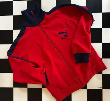 구제 의류 레트로한 Puma 저지 레드/네이비