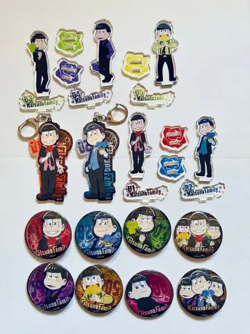 오소마츠 6쌍둥이 마피아 캔뱃지 아크릴 스탠드 아크릴 키링 세트