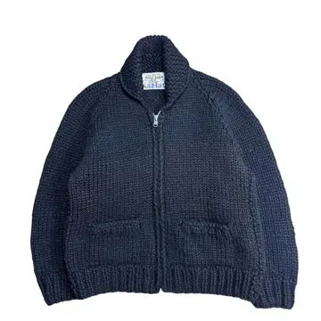 카나타 카우친 니트 스웨터 가디건 울 무지 블랙