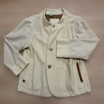 노카라 자켓 크림색