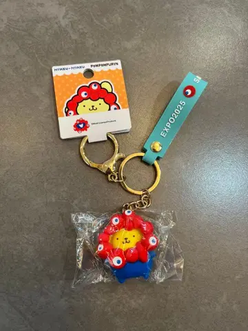 새상품 간사이 만박 산리오 먀쿠먀쿠 폼폼푸딩 입체 마스코트 키링