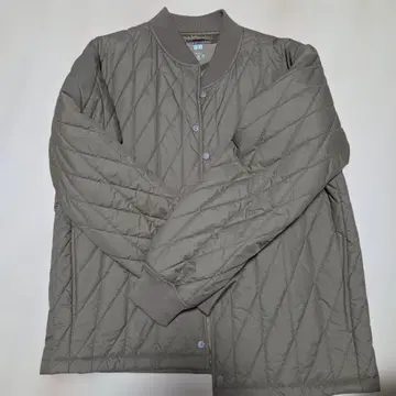 유니클로 웜 패딩 올리브 그린 퀼팅 자켓