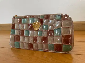 ATAO 스리모 아드리아 에메랄드 장지갑 브라운 그린