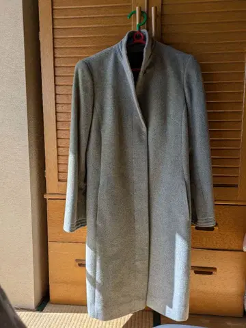 그레이 노카라 롱 코트