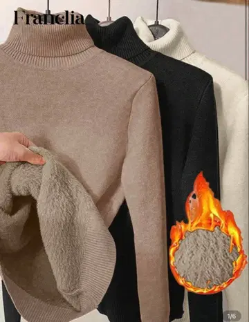 속기모 터틀넥 shein 쉬인 두꺼운 원단 플리스 스웨터 하이넥