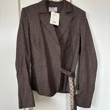 미사용 새상품 CYRILLUS 테일러드 자켓 브라운 계열 울 77%