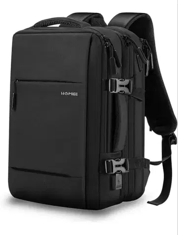 미사용 확장 가능 백팩 블랙 출장 여행 등에 USB 포트 포함