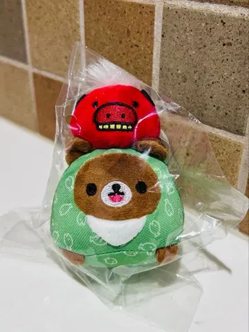 갈색 곰 사자춤 걸이 봉제 인형