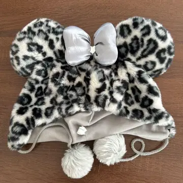 디즈니랜드 미니 그레이 레오파드 무늬 팬캡