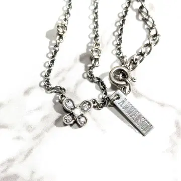 안나수이 ANNA SUI 꽃 플라워 탑 목걸이 실버 925 은