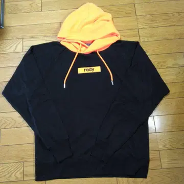 Rady 후드 부착 후드티 블랙/오렌지 M