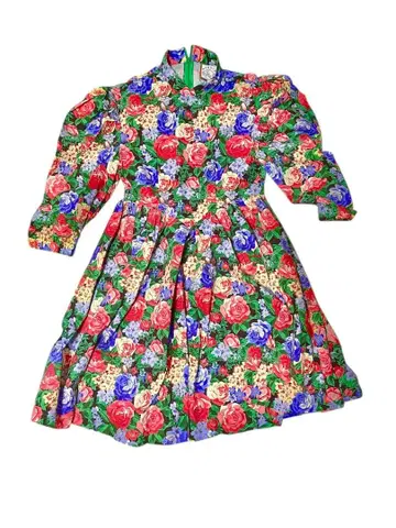 [ MUKZIN ] 플라워 프린트 원피스 탈착식 옷깃 포함