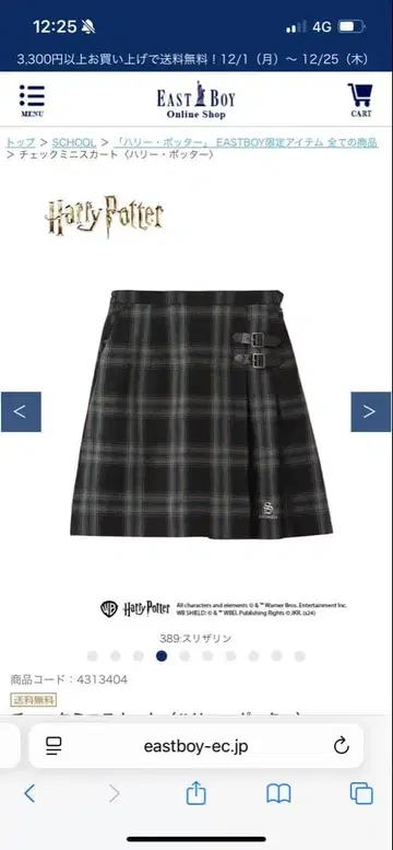 [ 이스트 보이 ] [ Harry Potter ] 슬리데린 플리츠 스커트