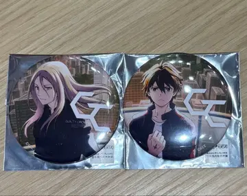 길티 크라운 트레이딩 캔뱃지 벚꽃 만집 츠치미카도 아라타 2개 세트