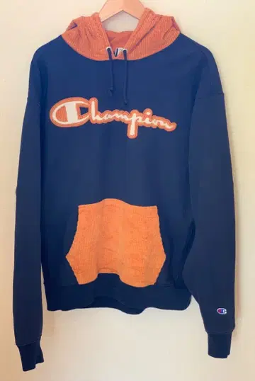 챔피온 네이비 오렌지 코듀로이 후디