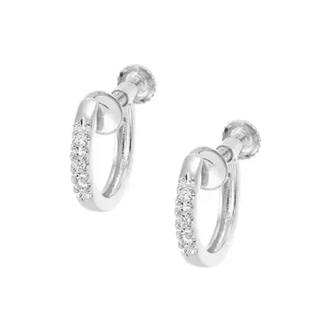 새상품급 츠츠미 K10 화이트 골드 다이아몬드 귀찌