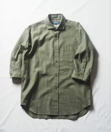 UNION STATION 프렌치 린넨 긴팔 셔츠 올리브