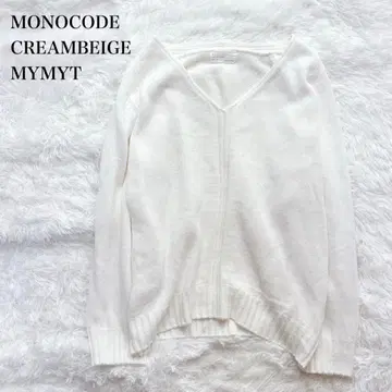 모노 코드 V넥 니트 스웨터 리브 스트레치 얇은 소재 루즈핏 세련된