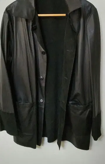 미사용 리버서블 가죽 테일러드 자켓 (남녀 공용)