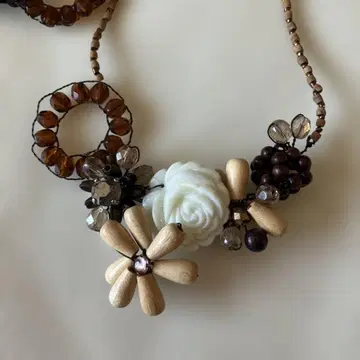 플라워 모티브 목걸이 귀찌 세트