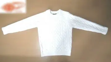 BEAMS 케이블 니트 스웨터 S 화이트